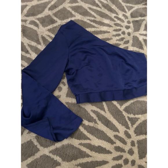 Royal Blue One Shoulder The Rockn Ray Cropped Blouse - Picture 4 of 5